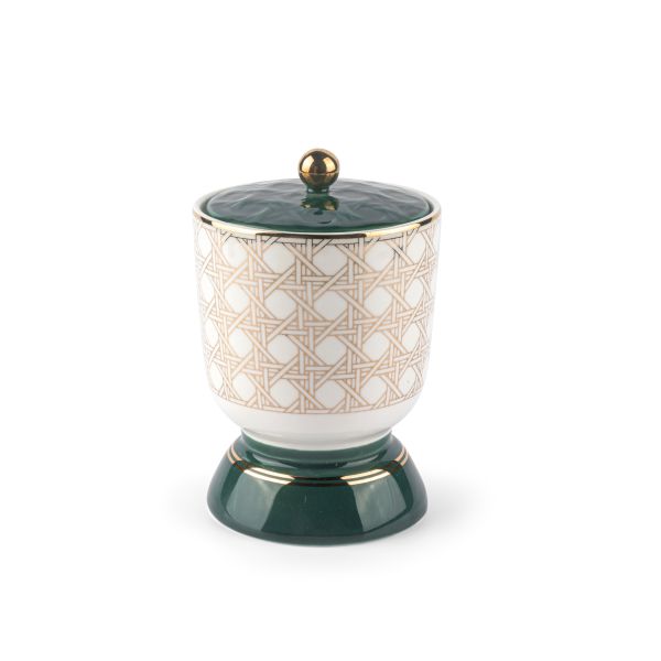 Rattan- Incense Burner- Green & Gold