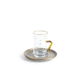 Crown - Tea Set (12-Pc)- Grey & Gold