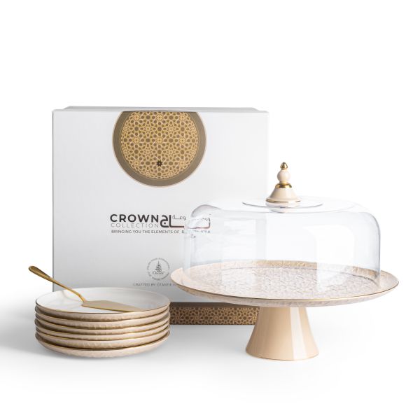 Crown - Cake Set (9-Pc)- Ivory & Gold