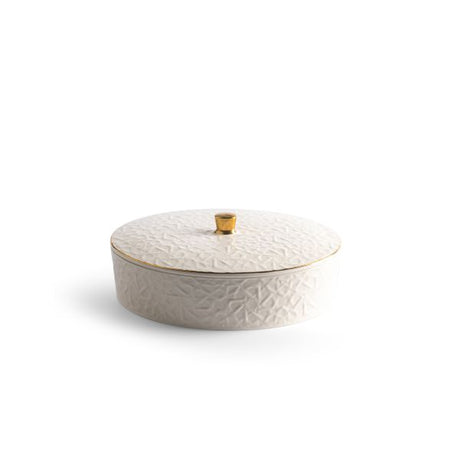 Crown - Medium Date Bowl - White & Gold