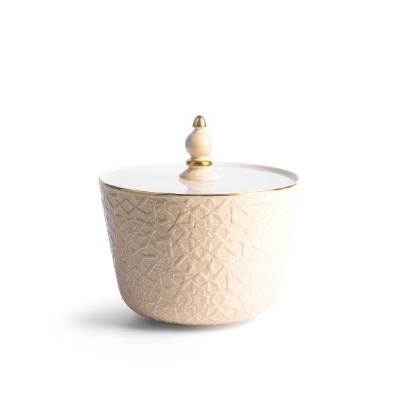 Crown - Large Date Bowl - Ivory & Gold