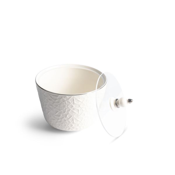 Crown - Medium Date Bowl - White & Silver