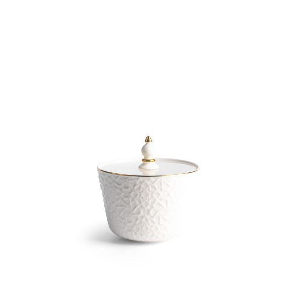 Crown - Small Date Bowl - White & Silver