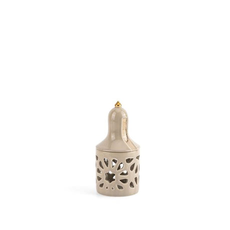 Luxury Noor - Small Lantern Candle Holder - Beige & Gold