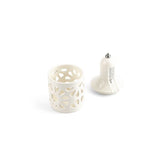 Luxury Noor - Small Lantern Candle Holder - White & Silver