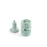 Luxury Noor - Medium Lantern Candle Holder - Blue & Silver