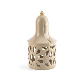 Luxury Noor - Portavelas tipo farol grande - Beige y dorado