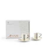 Luxury Noor - Trukish Coffee (12-Pc) - White & Silver