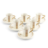 Luxury Noor - Trukish Coffee (12-Pc) - White & Gold