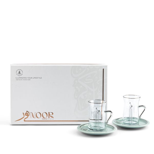 Luxury Noor - Tea Set (12-Pc) - Blue & Silver