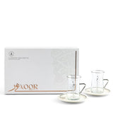 Luxury Noor - Tea Set (12-Pc) - White & Silver