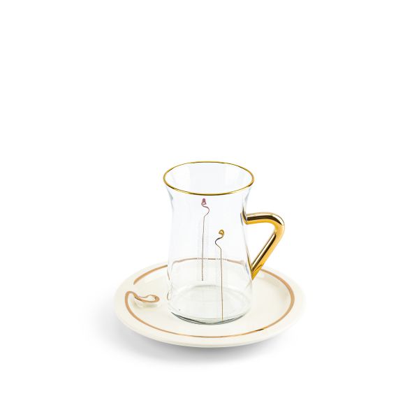 Luxury Noor - Tea Set (12-Pc) - White & Gold