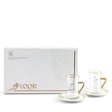 Luxury Noor - Juego de té (12 piezas) - Blanco y dorado