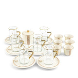 Luxury Noor - Tea Set (19-Pc) - White & Gold