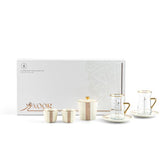 Luxury Noor - Tea Set (19-Pc) - White & Gold