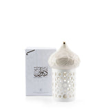 Diwan - Portavelas tipo farol mediano - Beige y dorado