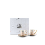 Diwan - Tazas de capuchino (12 piezas) - Café y oro