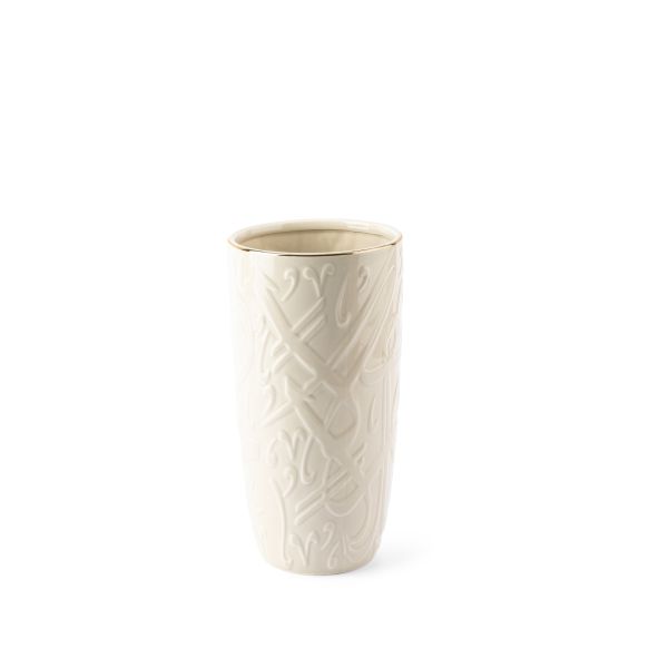 Luxury Diwan - Large Decorative Vase  - Beige & Gold