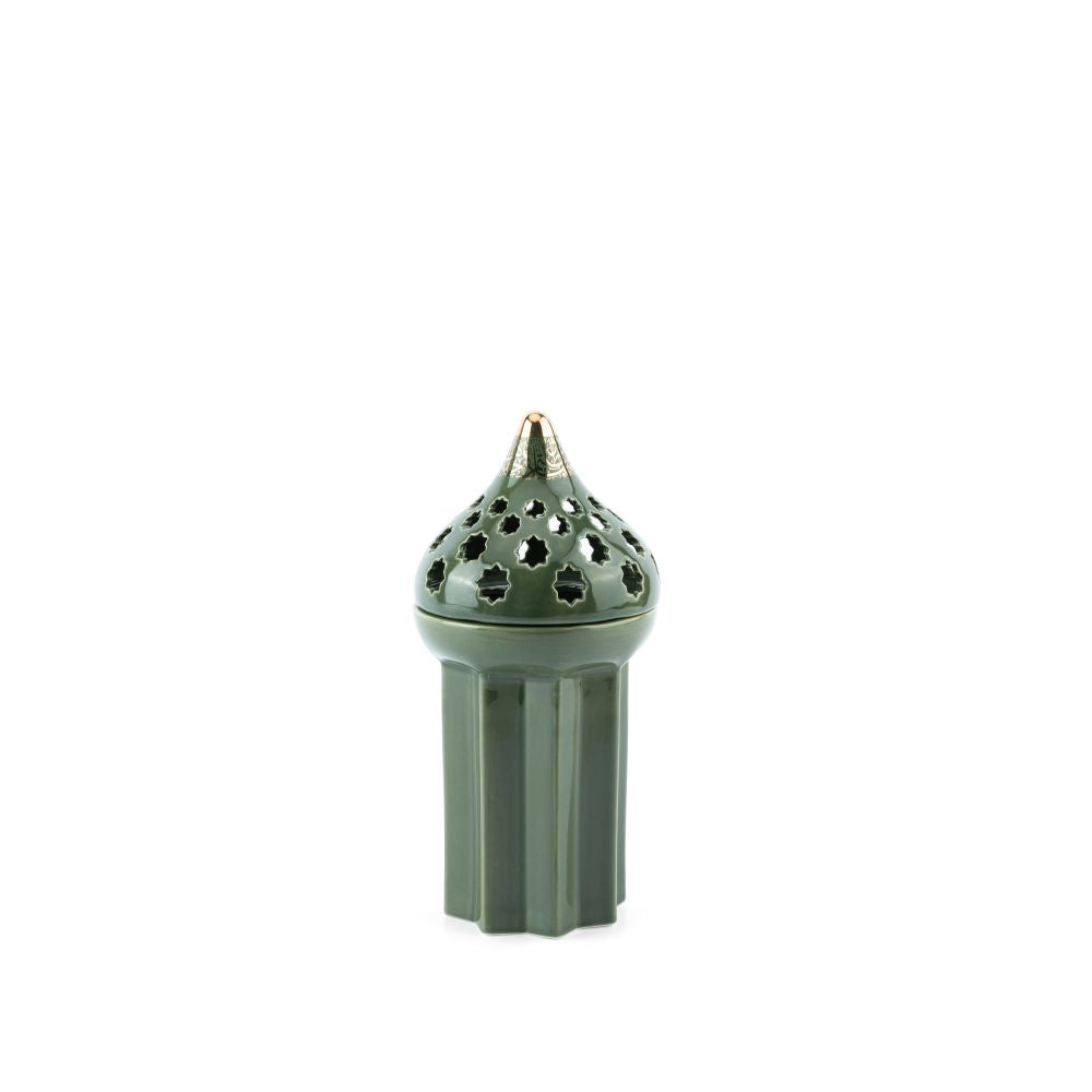 Diwan - Incense Burner - Olive Green & Gold