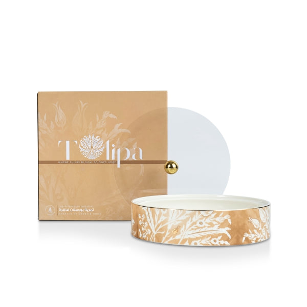 Tolipa - Medium Decorative Canister - Brown & Gold