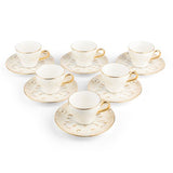 Classy Harir - Tazas de café espresso/turco, (12 piezas) - Beige y dorado