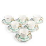 Classy Harir - Tazas de café espresso/turco, (12 piezas) - Verde y dorado