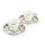 Classy Harir - Esspresso /Turkish Coffee Cups, (4-Pc)- Blue & Gold