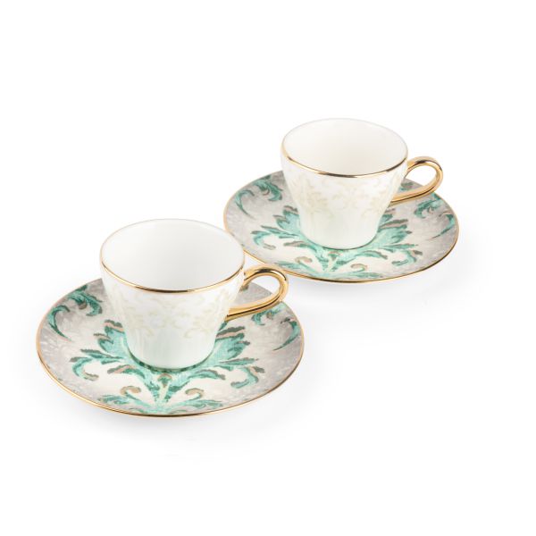 Classy Harir - Tazas de café espresso/turco, (4 piezas) - Verde y dorado