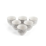 Classy Harir - Arabic Coffee Cups - Grey & Silver