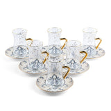 Classy Harir - Tea Set (12-Pc) - Blue & Gold