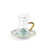 Classy Harir - Tea Set (12-Pc) - Green & Gold