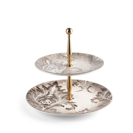 Classy Harir - 2-Tier Plate (7.5+10) -Brown & Gold