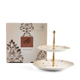 Classy Harir - 2-Tier Plate (7.5+10) -Beige & Gold