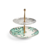 Classy Harir - 2-Tier Plate (7.5+10) -Green & Gold