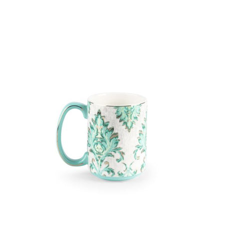 Classy Harir - Single Coffee Mug  (350 ml) - Green & Gold