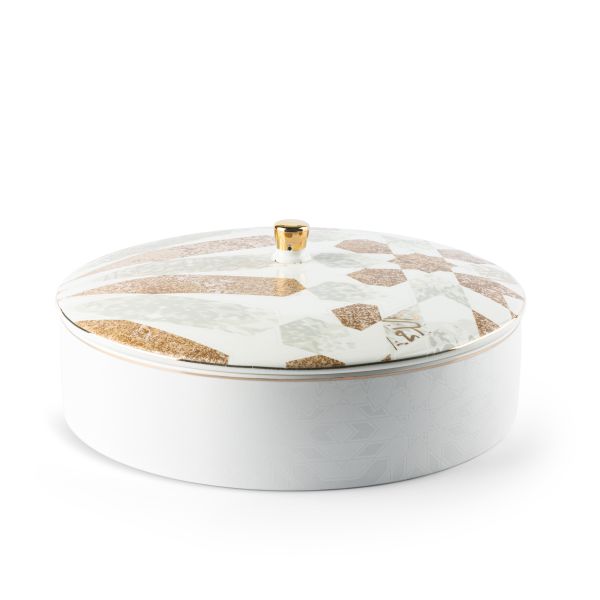 Amal - Large Date bowl - Beige & Gold