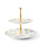 Amal - 2-Tier Plate (7.5+10) -Blue & Gold