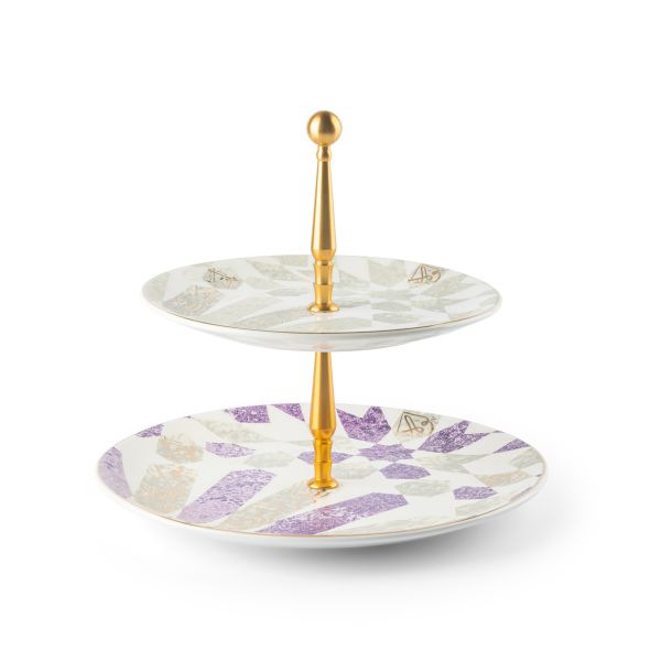 Amal - 2-Tier Plate (7.5+10) -Purple & Gold