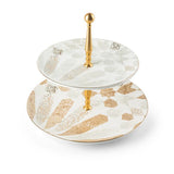 Amal - 2-Tier Plate (7.5+10) -Beige & Gold