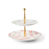 Amal - Plato de 2 niveles (7,5"+10") -Rosa y dorado