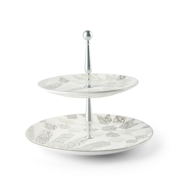 Amal - 2-Tier Plate (7.5+10) -Grey & Silver