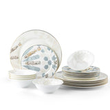 Amal - Dinner Set (18-Pc) - Blue & Gold