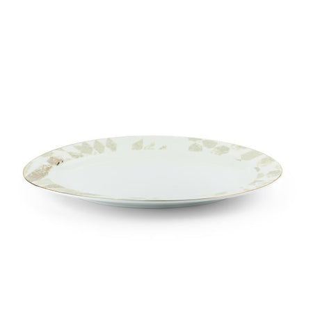 Amal - Plato llano individual de 12" - Beige y dorado