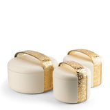 Noor - Food Thermos/ Warm Serv (Set of 3) - White & Gold