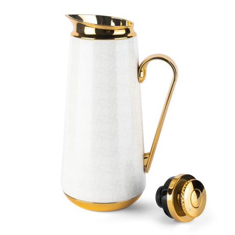 Rattan- Vacuum Flask- Beige & Gold