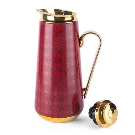 Rattan - Vacuum Flask - Red & Gold